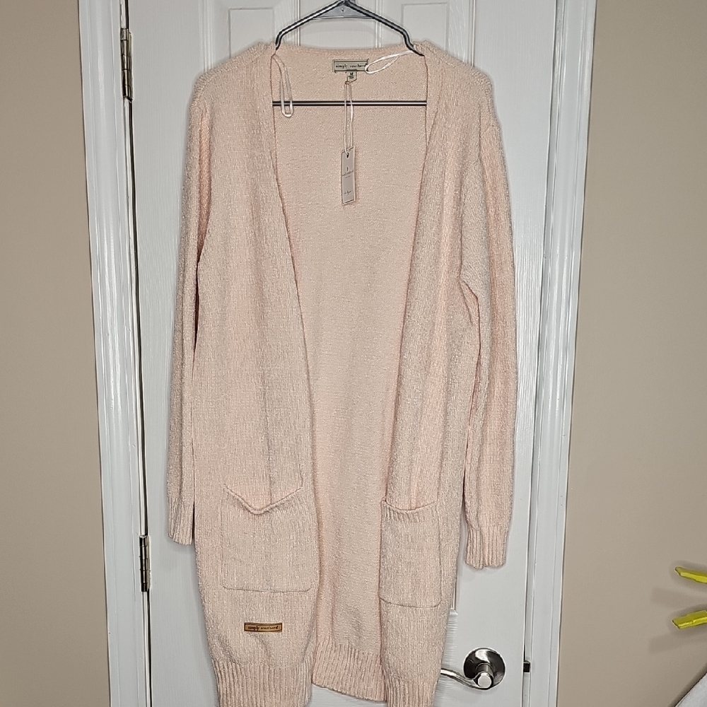 Simply Southern Cream Color Open-Front Cardigan Soft Pockets‎